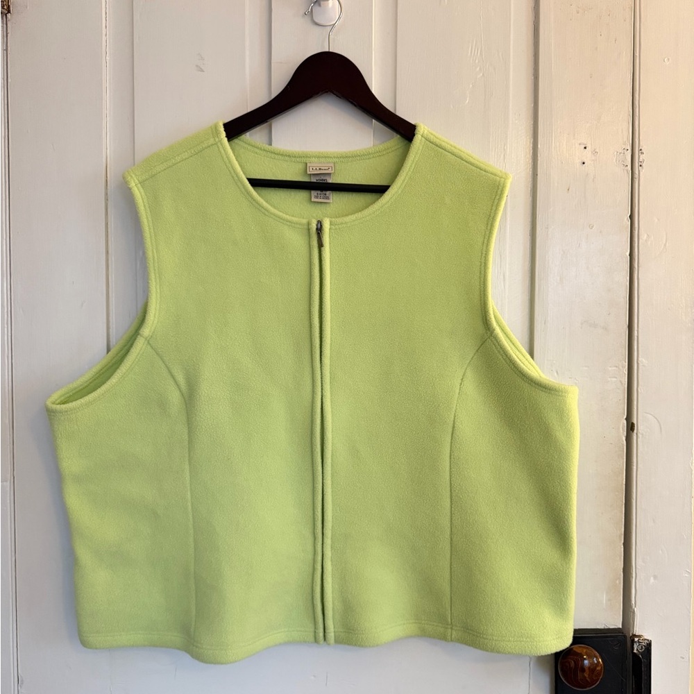 LL Bean vintage Women's vest 1X bright yellow
